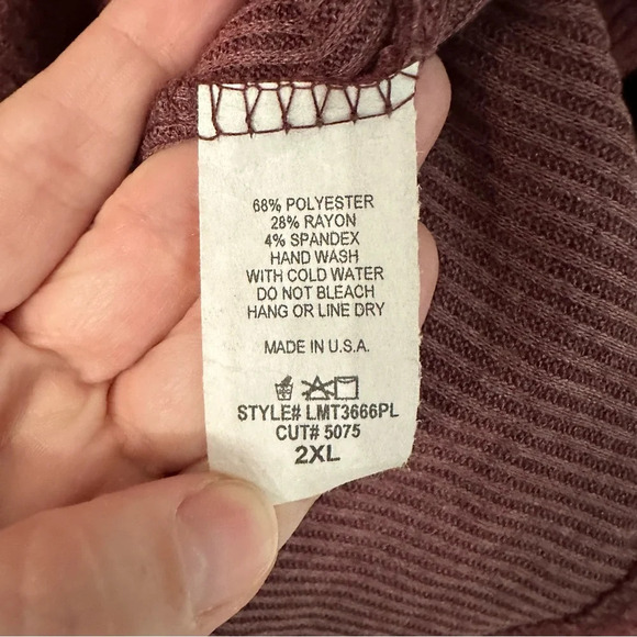 Lovely Melody Women’s Round Neck Long Sleeve Ruffle Ribbed Sweater Sz 2XL GUC - Picture 6 of 7